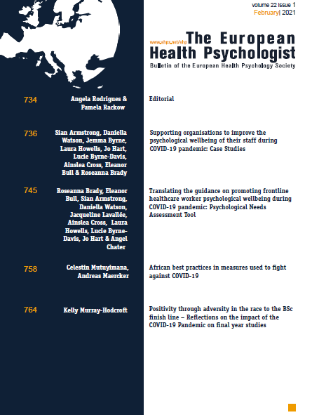 					View Vol. 22 No. 1 (2021): Health psychologists' response to COVID-19
				
